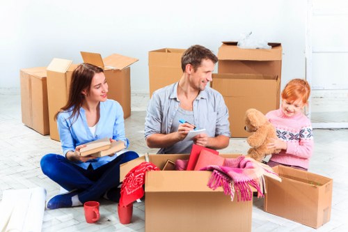 Packing boxes and supplies for a move in Finchley