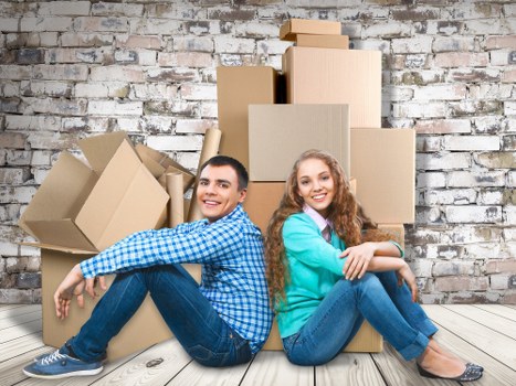 Packing boxes and materials prepared for a Finchley home move