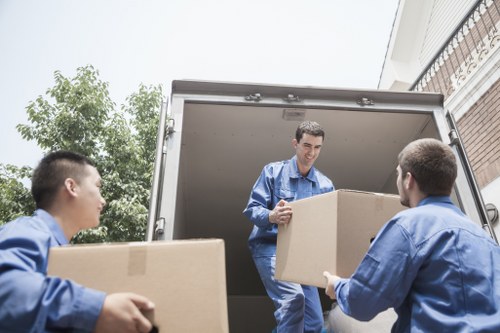 Professional Finchley removal van loading furniture safely