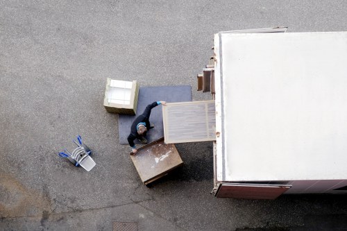 Removal van beside Finchley residential street for pricing example
