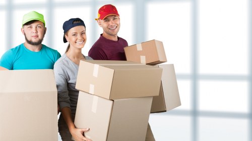 House removal service with packed van in Finchley