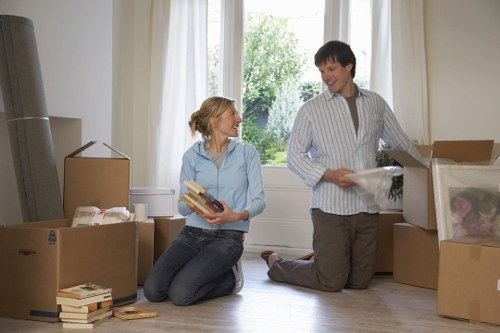 Removal vehicle loaded securely with furniture and packing materials