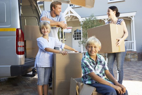 Careful loading of student belongings for a Finchley move
