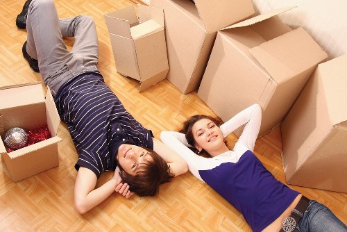 Furniture and boxes being loaded into a van for a Finchley move