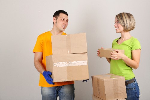 Packed household items ready for house removals in Finchley