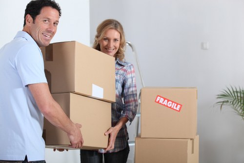 Packing boxes and furniture for a Finchley flat removal service