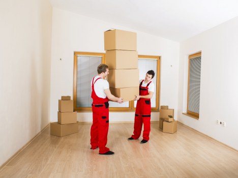 Packed boxes ready for a Finchley apartment removal