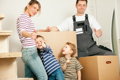 Professional movers assisting with office and home furniture removals in Finchley